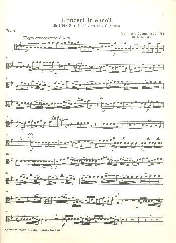 Konzert e-Moll für Flöte, Streichorchester  und Bc  Viola