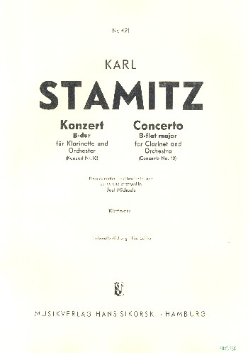 Konzert B-Dur Nr.10&nbsp;&nbsp;fürKlarinette und Orchester&nbsp;&nbsp;Klarinette Solo