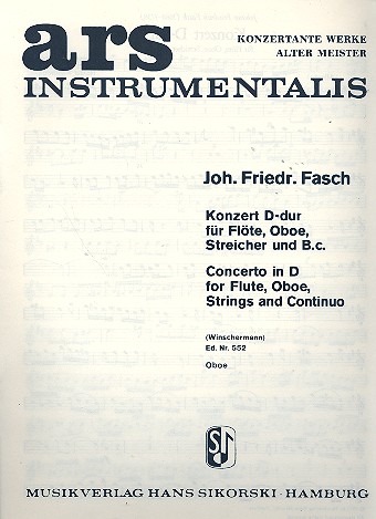 Konzert D-Dur für Flöte, Oboe, Streicher und Bc  Oboe  