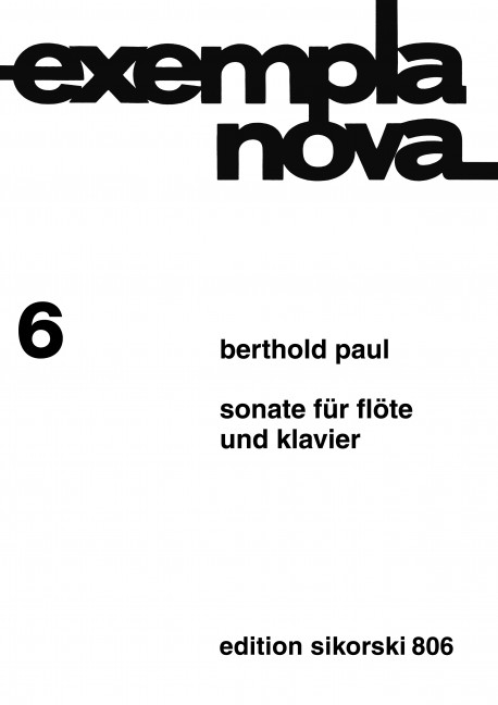 Sonate&nbsp;&nbsp;Für Flöte und Klavier&nbsp;&nbsp;Flöte, Klavier