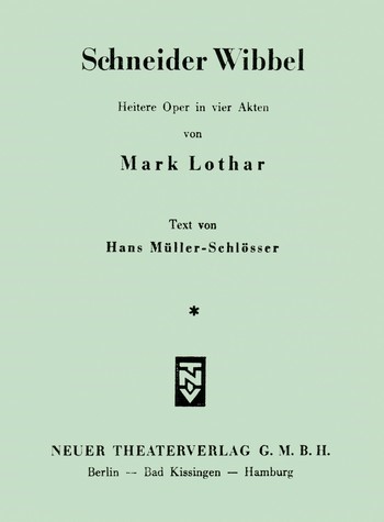 Schneider Wibbel Libretto&nbsp;&nbsp;&nbsp;&nbsp;