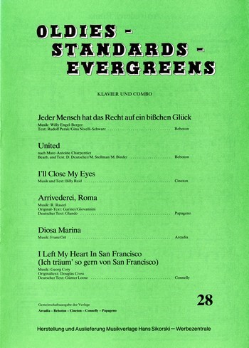 : Oldies - Standards - Evergreens, Heft 28  Für Klavier  Klavier