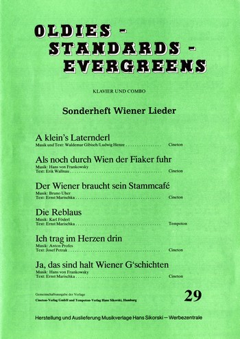 Oldies Standards Evergreens Band 29:&nbsp;&nbsp;für Klavier und Combo&nbsp;&nbsp;Klavierpartitur und Stimmen
