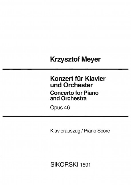 Konzert für Klavier und Orchester  Klavierauszug  