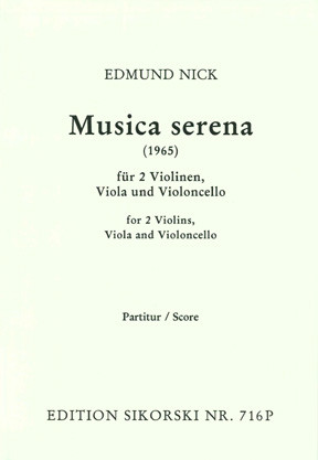Musica serena (1965) für Streichquartett&nbsp;&nbsp;Partitur&nbsp;&nbsp;