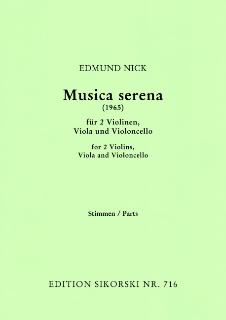 Musica serena (1965) für Streichquartett&nbsp;&nbsp;Stimmen&nbsp;&nbsp;