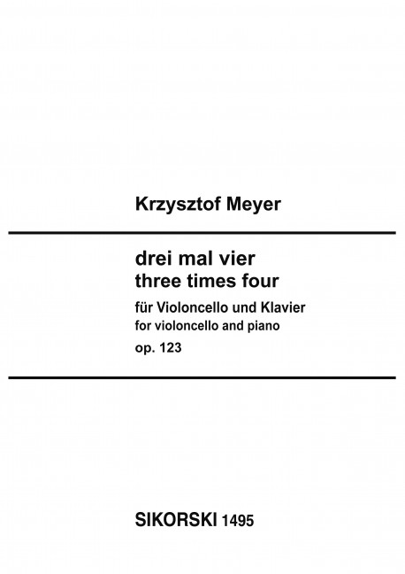 Drei mal vier op.123  für Violoncello und Klavier  