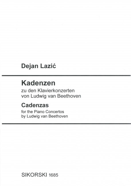 Kadenzen  zu den Klavierkonzerten von Ludwig van Beethoven&nbsp;&nbsp;für Klavier&nbsp;&nbsp;