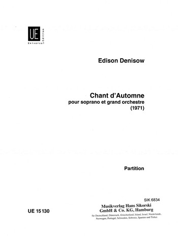 Chant d'automne für Sopran und grosses  Orchester  Studienpartitur