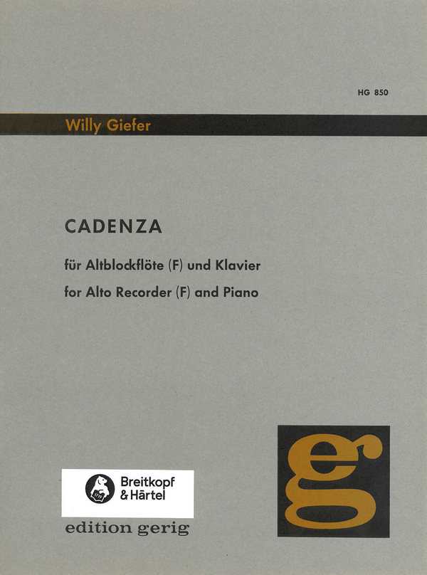 Cadenza  für Altblockföte und Klavier  