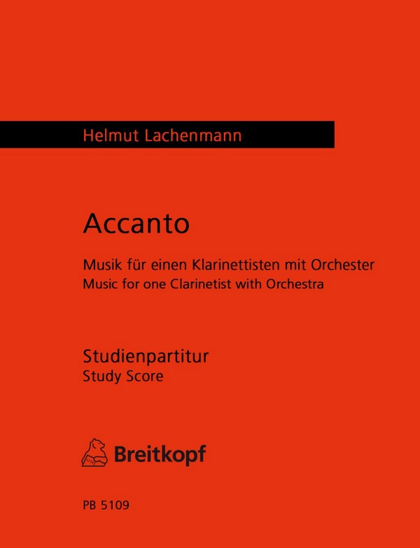 Accanto  für einen Klarinettisten und Orchester  Studienpartitur