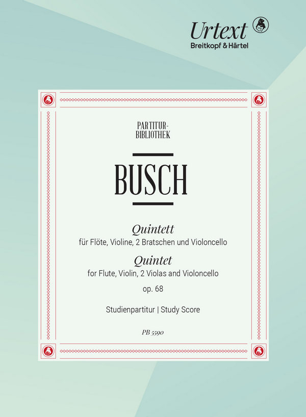 Quintett C-Dur op.68  für Flöte, Violine, 2 Violen und Violoncello  Studienpartitur