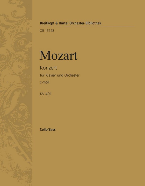Konzert c-Moll Nr.24 KV491&nbsp;&nbsp;für Klavier und Orchester&nbsp;&nbsp;Violoncello / Kontrabass