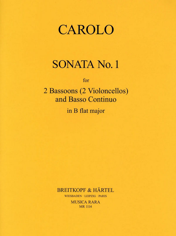 Sonate B-Dur Nr.1  für 2 Fagotte (Violoncelli) und Bc  Stimmen