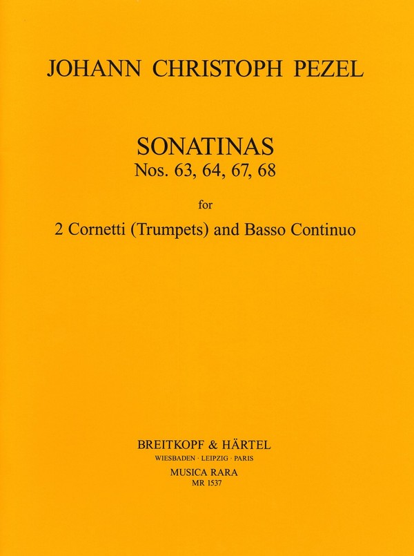 Sonatinen Nr. 63, 64, 67, 68  für 2 Trompeten und Bc  