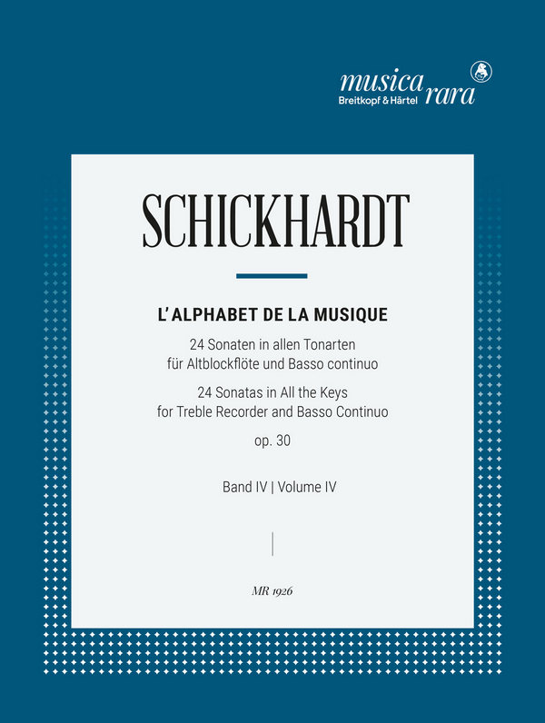 24 Sonaten op.30 Band 4 (Nrs.13-16)  für Altblockflöte und Bc  