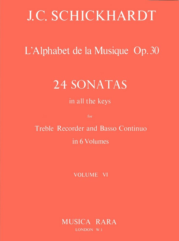 L'Alphabet:Sonaten op.30/21-24  für Altblockflöte und Bc  