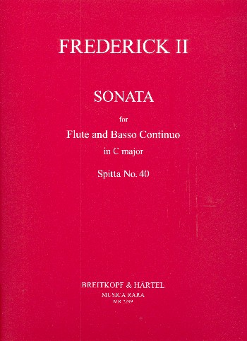Sonate C-Dur Spitta40  für Flöte und Bc  Partitur und Stimmen (Bc ausgesetzt)
