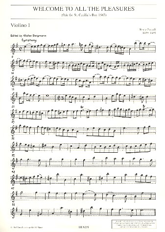Ode zum St. Cecilia's Day 1683&nbsp;&nbsp;für Soli, gem Chor, Streicher und Bc&nbsp;&nbsp;Violine 1