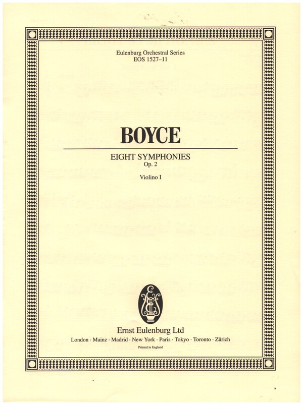 8 Symphonies op.2  für Orchester  Violine 1
