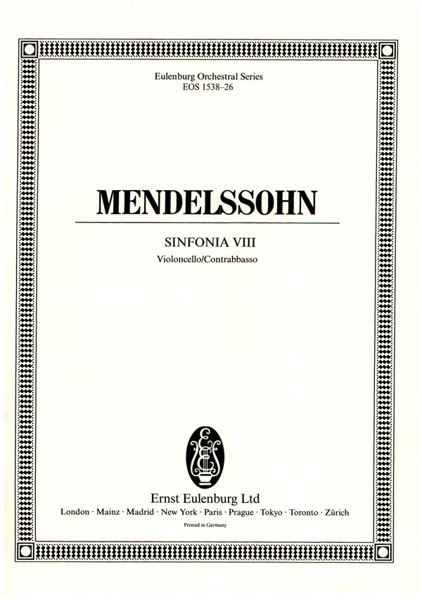 Sinfonia Nr.8 D-Dur MWVN8&nbsp;&nbsp;für Streichorchester&nbsp;&nbsp;Violoncello / Kontrabass