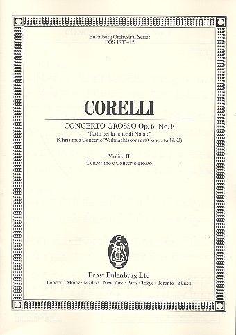 Concerto grosso g-Moll op.6,8  für 2 Violinen, Violoncello, Streicher und Bc  Violine 2