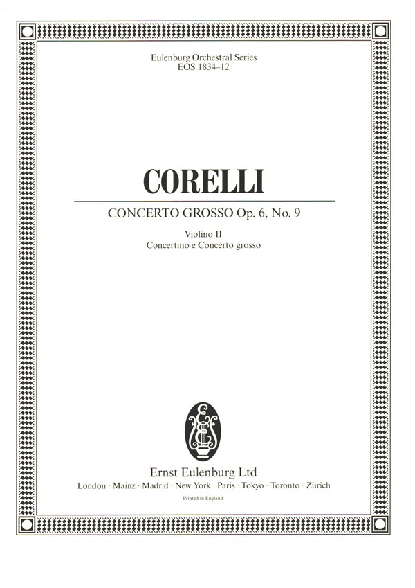 Concerto grosso F-Dur op.6,9  für 2 Violinen, Violoncello, Streicher und Bc  Violine 2