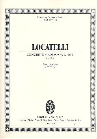 Concerto grosso f-Moll op.1,8  für 2 Violinen, Viola, Violoncello und Streichorchester  Basso continuo (Cembalo)