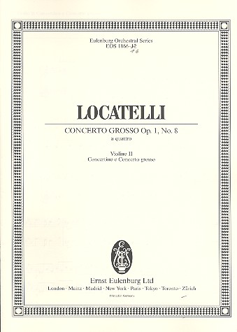 Concerto grosso f-Moll op.1,8&nbsp;&nbsp;für 2 Violinen, Viola, Violoncello und Streichorchester&nbsp;&nbsp;Violine 2