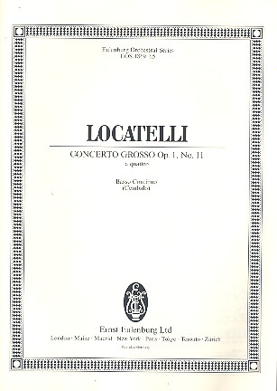 Concerto grosso op. 1,11&nbsp;&nbsp;für 2 Violinen, Viola, Violoncello und Streichorchester&nbsp;&nbsp;Cembalo/Basso continuo