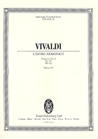 Konzert a-Moll op.3,8 L'Estro Armonico RV522&nbsp;&nbsp;für 2 Violinen, Streicher und Bc&nbsp;&nbsp;Violine 4