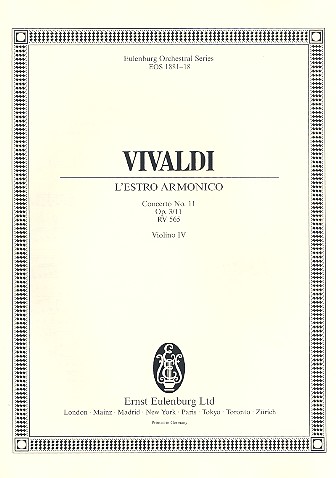Konzert d-Moll L'Estro Armonico op.3,11 RV565&nbsp;&nbsp;für 2 Violinen, Violoncello, Streicher und Bc&nbsp;&nbsp;Violine 4