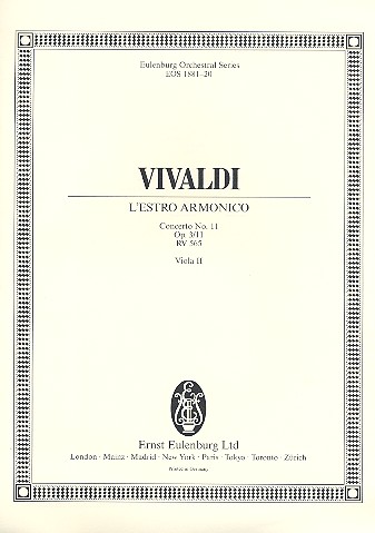 Konzert d-Moll L'Estro Armonico op.3,11 RV565&nbsp;&nbsp;für 2 Violinen, Violoncello, Streicher und Bc&nbsp;&nbsp;Viola 2