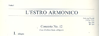 Konzert E-Dur L'Estro Armonico op.3,12 RV265&nbsp;&nbsp;für Violine, Streicher und Bc&nbsp;&nbsp;Viola 1