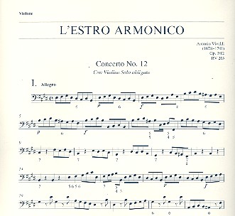 Konzert E-Dur L'Estro Armonico op.3,12 RV265&nbsp;&nbsp;für Violine, Streicher und Bc&nbsp;&nbsp;Kontrabass
