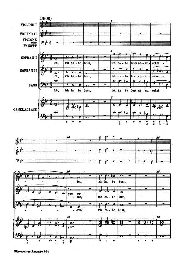 Buxtehude, Dietrich Ich habe Lust abzuscheiden&nbsp;&nbsp;Kantate BuxWV 46&nbsp;&nbsp;Chorpartitur Gemch: SSB