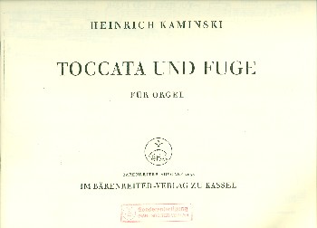 Toccata und Fuge  für Orgel  Archivkopie