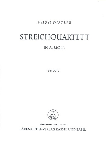 Quartett op.20,2  für Streichquartett  Stimmen,  Archivkopie