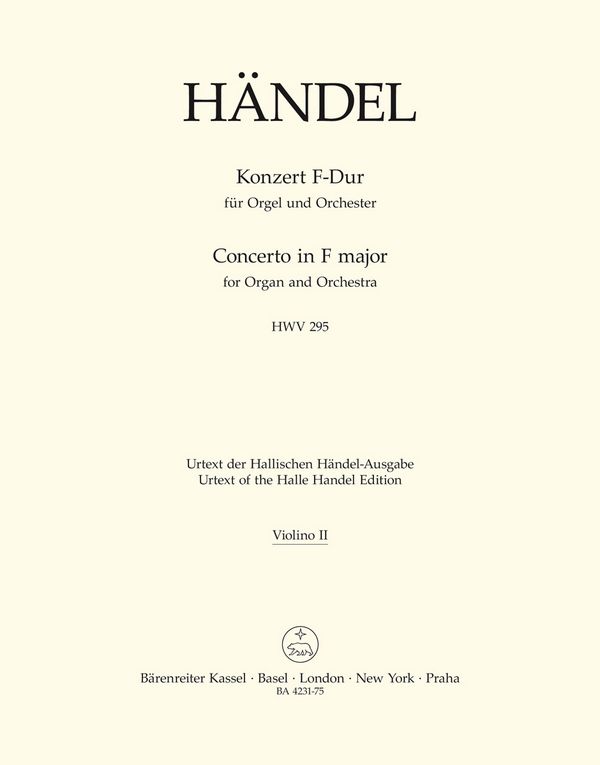 Konzert F-Dur Nr.13 HWV295&nbsp;&nbsp;für Orgel und Orchester&nbsp;&nbsp;Violine 2