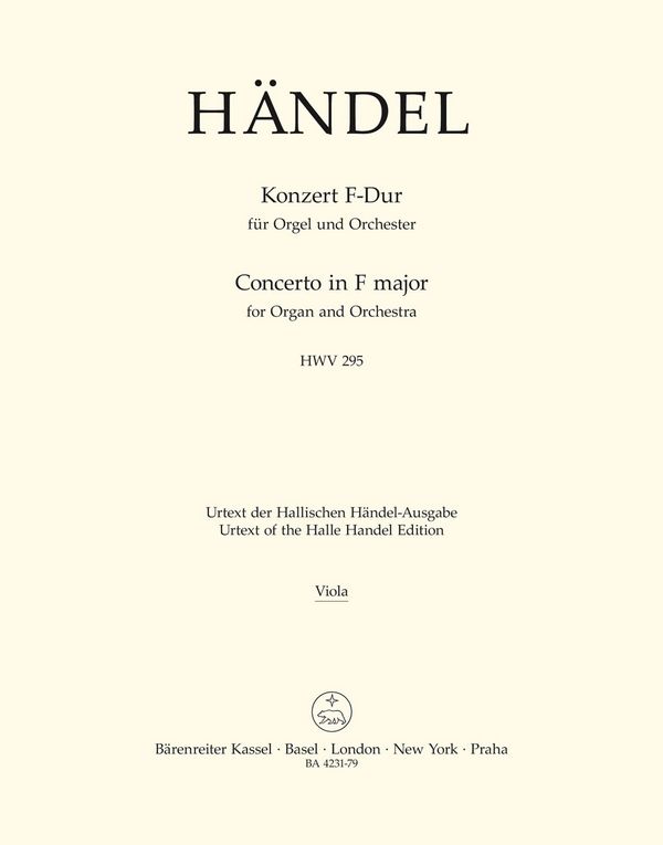 Konzert F-Dur Nr.13 HWV295&nbsp;&nbsp;für Orgel und Orchester&nbsp;&nbsp;Viola