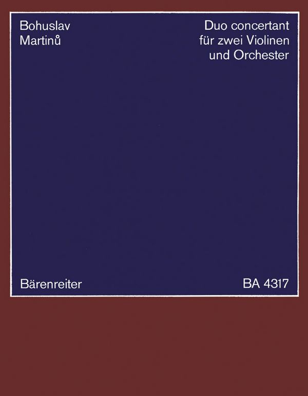 Duo concertant  :  Studienpartitur