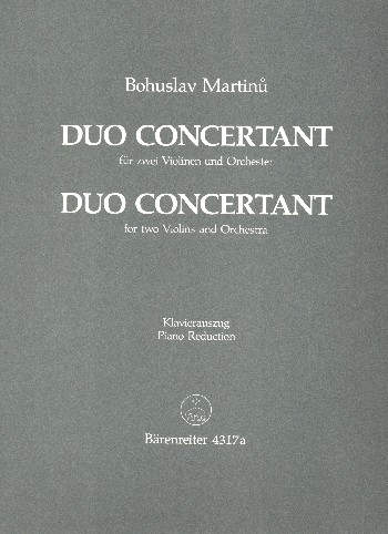Duo concertant&nbsp;&nbsp;für 2 Violinen und Orchester&nbsp;&nbsp;Klavierauszug mit Solostimmen