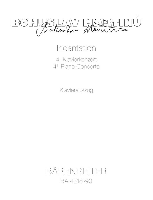 Incantation 4. Klavierkonzert&nbsp;&nbsp;für 2 Klaviere&nbsp;&nbsp;Klavierauszug