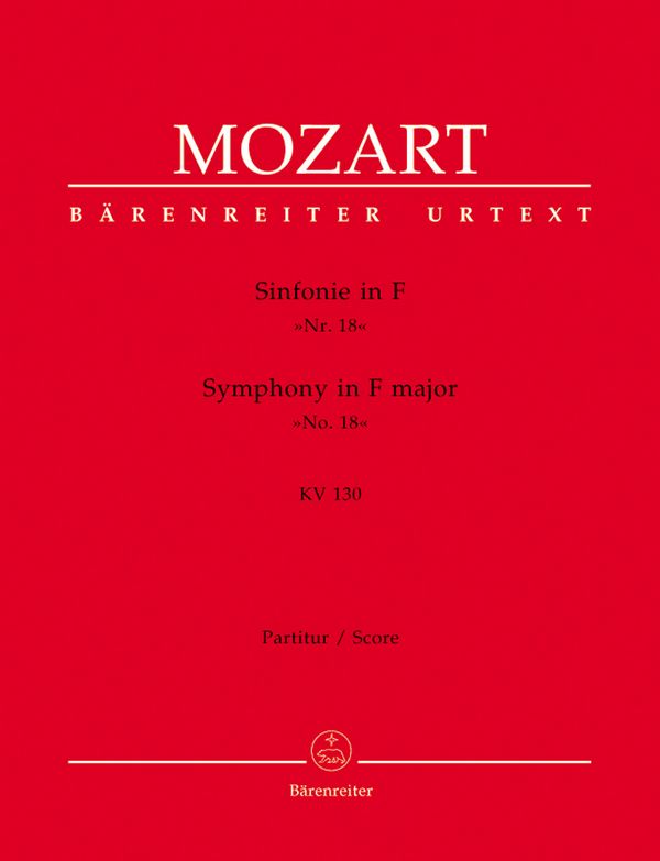Sinfonie&nbsp;&nbsp;: KV 130&nbsp;&nbsp;Partitur, Urtextausgabe Orch