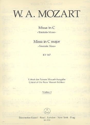 Messe C-Dur KV167&nbsp;&nbsp;für Soli, gem Chor und Orchester&nbsp;&nbsp;Violine 1