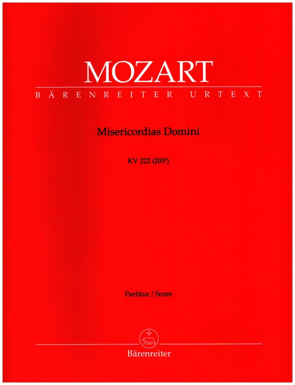 Misericordias Domini KV222 (205a)&nbsp;&nbsp;für gem Chor, Streicher und Bc&nbsp;&nbsp;Partitur