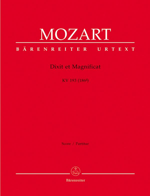 Dixit et Magnificat&nbsp;&nbsp;: KV 193 (186g)&nbsp;&nbsp;Partitur, Urtextausgabe Soli/GemCh/Orch