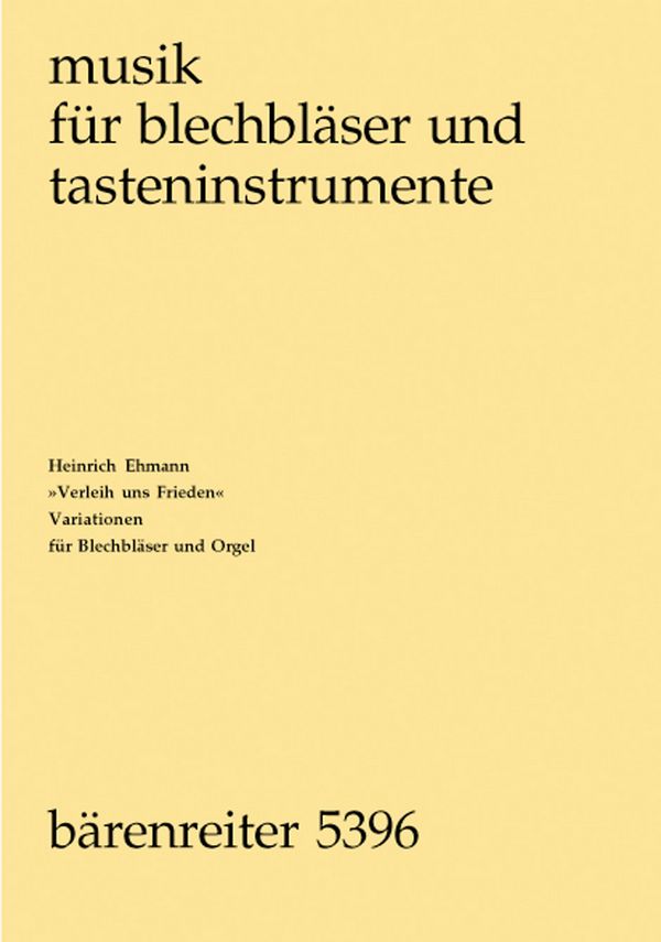 Verleih uns Frieden  4 Variationen für Bläserchor und Orgel  Partitur Bläser/Org