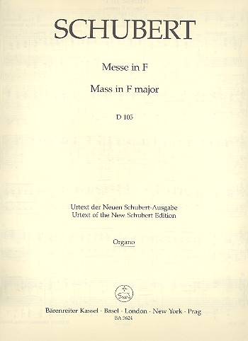 Messe F-Dur D105&nbsp;&nbsp;für Soli, gem Chor und Orchester&nbsp;&nbsp;Orgel