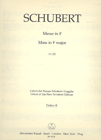 Messe F-Dur D105&nbsp;&nbsp;für Soli, gem Chor und Orchester&nbsp;&nbsp;Violine 2